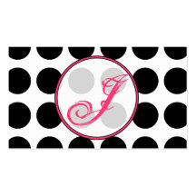 Polka Dot / Pink  Monogram Fashion Business Card