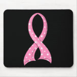 Polka Dot Pink Ribbon Breast Cancer mousepads