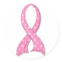 Polka Dot Pink Ribbon Breast Cancer
