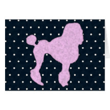Polka Dot Poodle Greeting Card