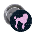 Polka Dot Poodle Pinback Buttons