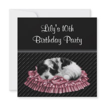 Polka Dot Puppy Girl's 10th Birthday Party