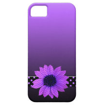 Polka Dot Purple Daisy iPhone 5 Case
