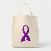 Polka Dot Purple Ribbon Epilepsy Canvas Bag