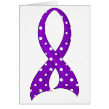 Polka Dot Purple Ribbon Epilepsy Cards