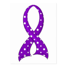 Polka Dot Purple Ribbon Epilepsy Postcards