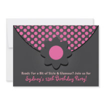 Polka Dot Purse Birthday Party Invitations