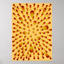 Polka Dot Red Orange and Yellow Poster