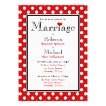 Polka Dot Red Wedding Invitations