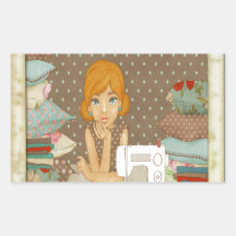 Polka Dot Seamstress Stickers