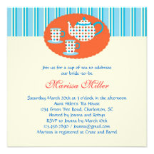 Polka Dot Tea Pot Bridal Shower Invitation
