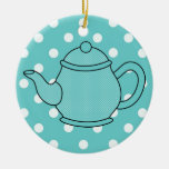 Polka Dot Teapot Christmas Ornament