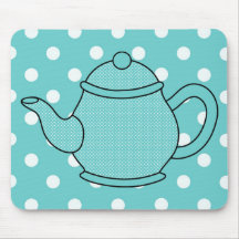 Polka Dot Teapot Mouse Pad
