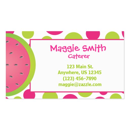 Polka Dot Watermelon Business Calling Card Business Card Templates