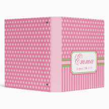 Polka Dots and Stripes Baby Photo Album Binder