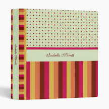 Polka Dots and Stripes Pattern Avery Binder
