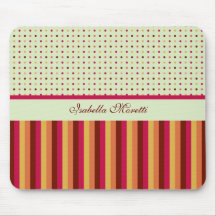 Polka Dots and Stripes Pattern Mousepad