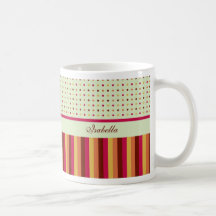 Polka Dots and Stripes Pattern Mug