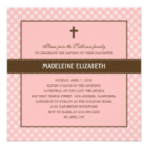 Polka Dots Baptism/Christening Invitation