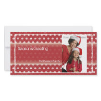 Polka dots christmas photocard customized photo card
