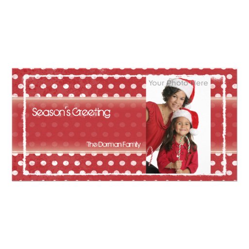 Polka dots christmas photocard customized photo card