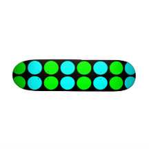 Polka Dots for Her : Lime & Cyan Polka Dot Stripes Skate Board Deck