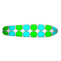 Polka Dots for Her : Lime & Cyan Polka Dot Stripes Custom Skateboard