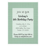 Polka Dots Green Girl Birthday Party Invitation invitations