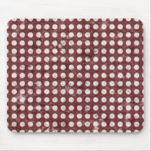 Polka dots mousepad - distressed white and brown