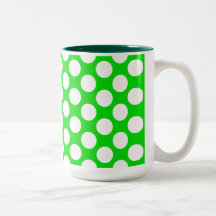 Polka Dots on Green Coffee Mug
