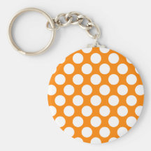 Polka Dots on Orange Keychains
