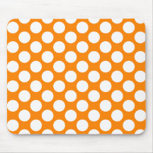 Polka Dots on Orange Mousepad