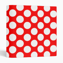 Polka Dots on Red 3 Ring Binders