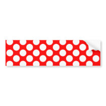 Polka Dots on Red Bumper Stickers