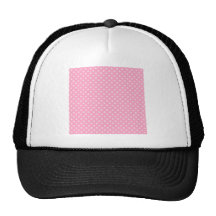 Polka Dots - Pale Pink on Carnation Pink Trucker Hats