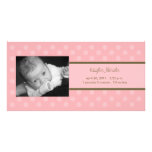 Polka Dots Photo Card Birth Announcement