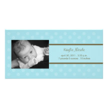 Polka Dots Photo Card Birth Announcement