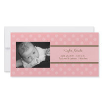 Polka Dots Photo Card Birth Announcement