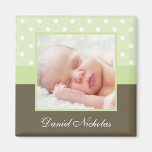 Polka Dots Photo Frame Refrigerator Magnet