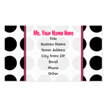 Polka Dots / Pink  Fashion Business Card