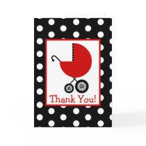 Polka Dots & Red Carriage Baby Shower Thank You