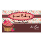 Polka Dots Strawberry Cupcake Business Cards