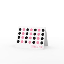 Polka Dots Thank You Cards (Black / Light Pink)