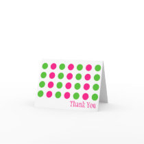 Polka Dots Thank You Cards (Hot Pink / Lime Green)