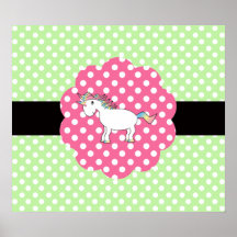 Polka dots unicorn posters