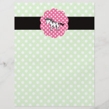 Polka dots zebra personalized flyer