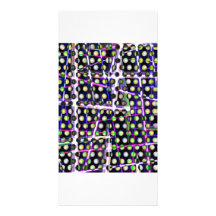 Polka Plaid Abstract by valxart.com Picture Card