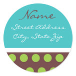 PolkADot Address Lables Round Sticker