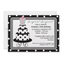 Polkadot Cake Surprise Birthday Invitation