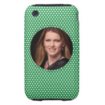 Polkadot Frame in green iPhone 3 Tough Covers